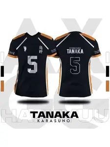 Haikyuu Fox Valley Japanese Plaid Shirt, 3D Printed Men's and Women's Anime Fashion Short Sleeved Sports T-shirt, Jersey Shirt