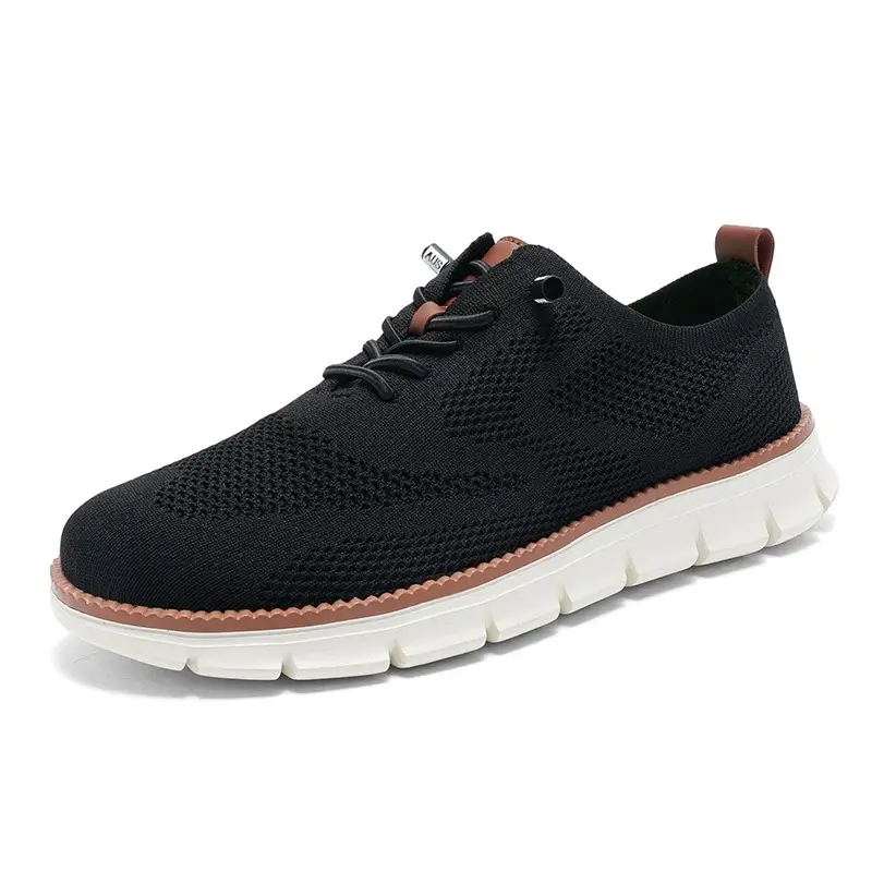 Men's & Women's Closed Knit Mesh Oxford Walking Shoes - Lightweight Breathable Lace-Up EVA Training Shoes, Non-Slip Contemporary Business Casual Footwear for Work, Daily Wear
