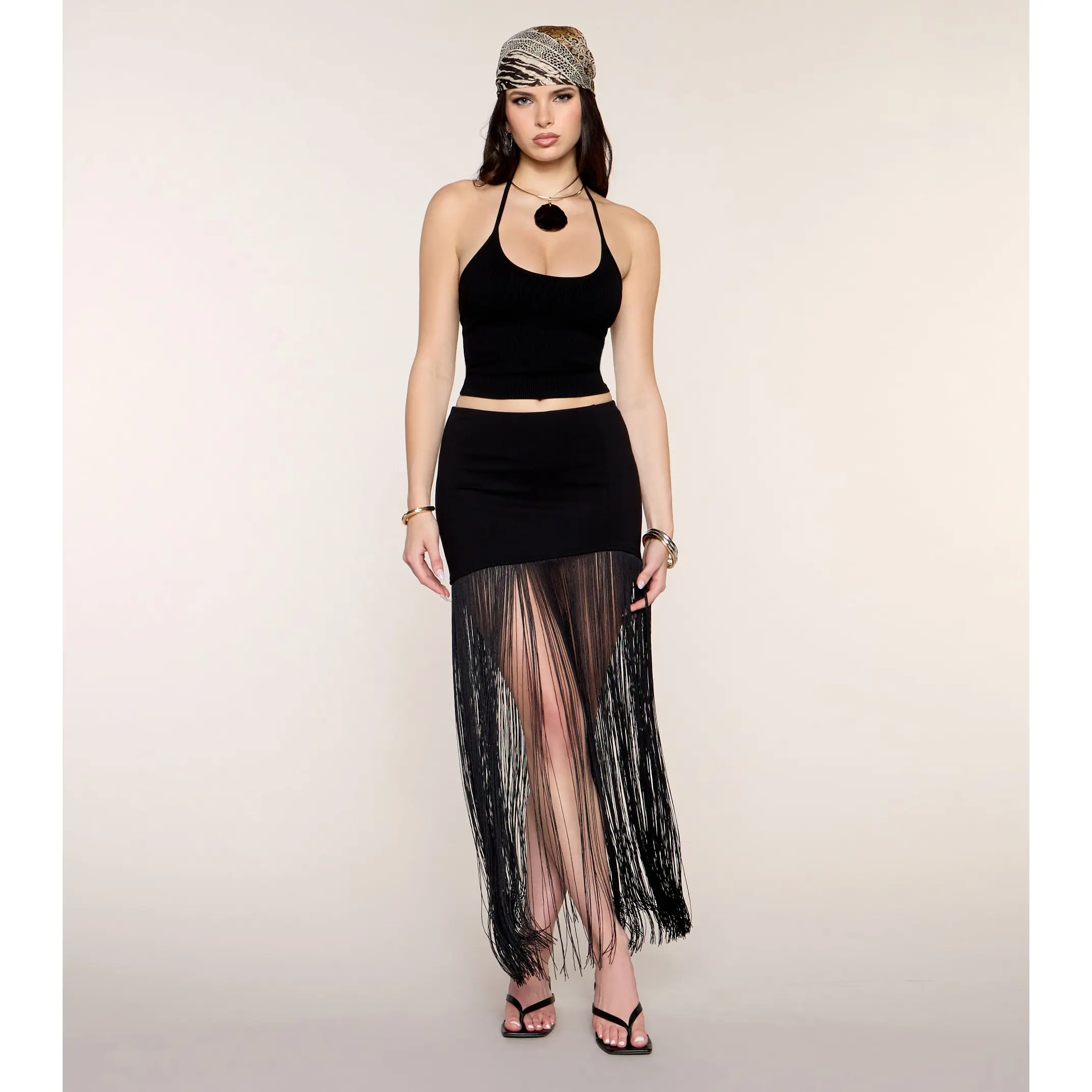 Drama In Motion Fringe Maxi Skirt Drama In Motion Fringe Maxi Skirt