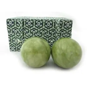 Large Green Jade Baoding Balls - Chinese Health Stress Exercise Balls, Body Care, Energy