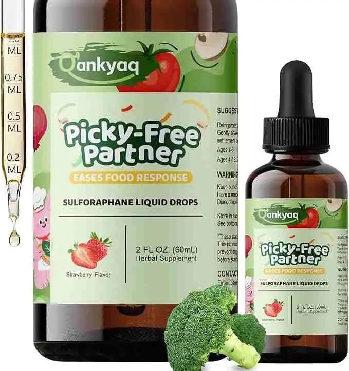 Sulforaphane Liquid, Toddler Appetite Booster, Sugar-Free, 60mL | Sulforaphane Supplement, Broccoli Sprout Extract, Focus & Immune Support, Weight Gain, Sugar-Free