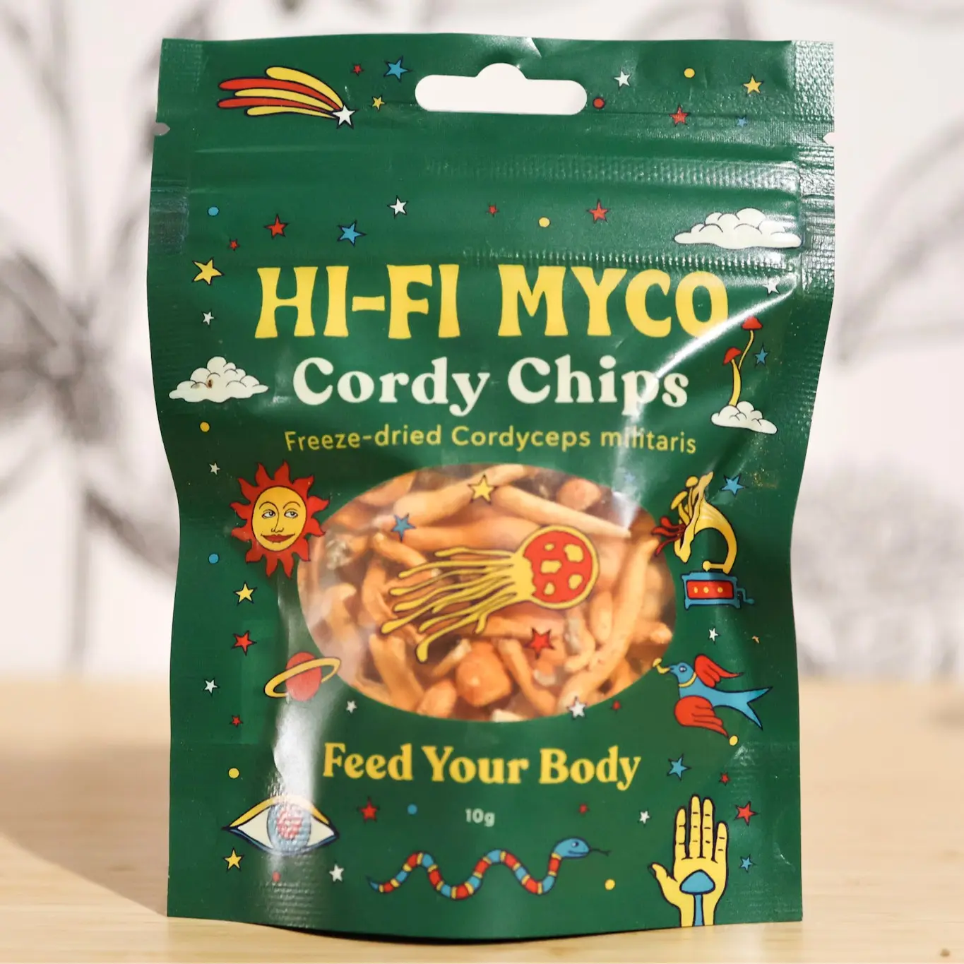 Cordy Chips – Freeze-Dried Cordyceps Mushrooms – Crunchy Gourmet Snack – 10grams Vegetable Natural