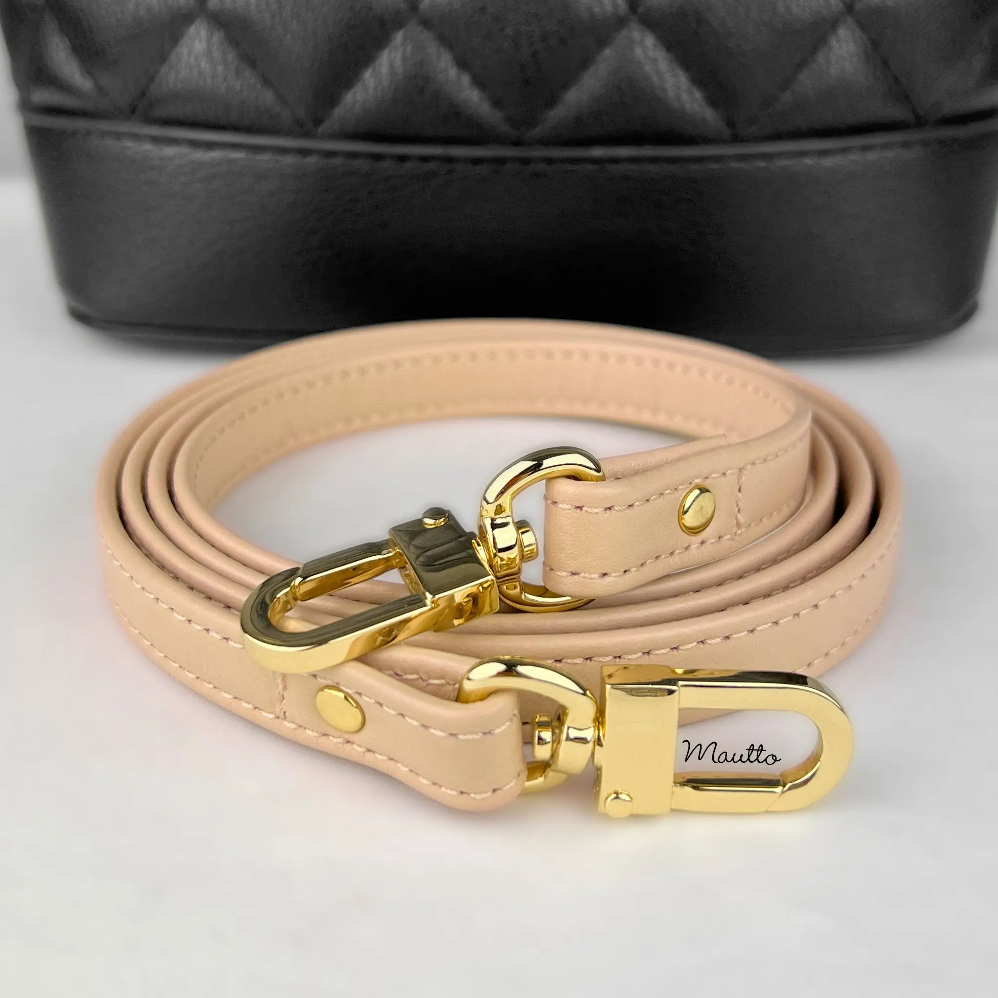 Light Tan (LV Vachetta Color) Leather Purse Strap, Handbag Strap or Bandolier - Customize Length (Short Shoulder to Extra Long Crossbody Size) - Half Inch Wide