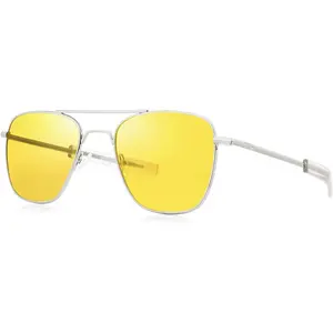 EyeconicFinds Mens Aviator Sunglasses Polarized Military Pilot Frame with Bayonet Temples B2623