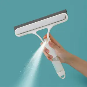 3-in-1 Glass Cleaner  Scraper + squeegee + scrubber + spray in one design, easy to deal with home windows, mirrors and car windscreen cleaning! Efficient cleaning, one scrape and you're clean! Hand Lightweight Smooth Tool glass  squeegee Microfiber