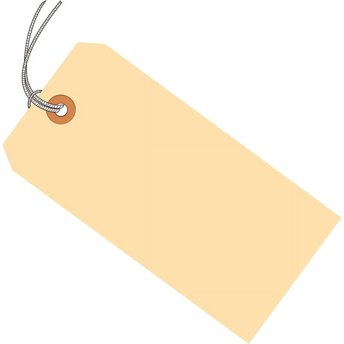 Aviditi G10112 Manila Shipping Tags, 8x4 in, 13 Point, Loop Strung with 12" Unpolished Cotton String, Reinforced Tear-Resistant Eyelet, Pack of 500 - Ideal for Item Identification