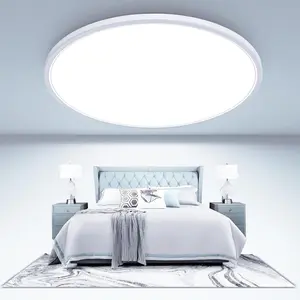 Large LED Ceiling Light 16.5Inch, 4200LM 36W Bright Flush Mount Lights for Ceiling, 3000K/4500K/6000K White Surface Mount Lighting Fixture for Bedroom Kitchen Livingroom Shops