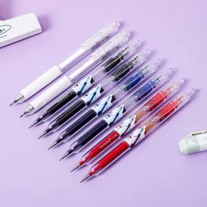 4 styles, 1 pack 4 solid colour minimalist silent pens, multi colour durable 0.5mm exam marking pens, smooth, non bleeding, quick drying DIY study office writing black high capacity gel pens