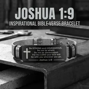 Inspirational Quote Bible Verse Cross Bracelet Faith Christian Silicone Wristband Religious Gifts for Men Women Stainless Steel Chain Strap Adjustable Bracelet - Perfect Gift for Friends, Boyfriend, Father, and Couples