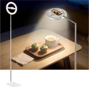 68.5" Overhead Phone Mount with Ring Light for , 3000mAh 360 Rotation Foldable Rechargeable Ring Light Phone Holder for Video Recording, Photography, Live Streaming, , YouTube