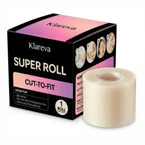 [Klareva] Hydrocolloid Face Tape Roll (16ft), Cut-to-Fit Clear Spot Cover, Cosmetic Patch Roll for Blemishes + Appearance of Fine Lines