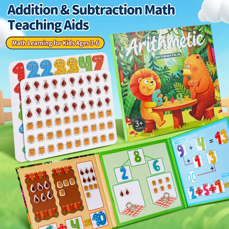 ApexMind Magnetic Mathematics Teaching Aids – Addition and Subtraction Games, Math Games for Kids, Math Manipulatives for Ages 3–6, Montessori Educational Learning Toy for Classroom and Homeschool