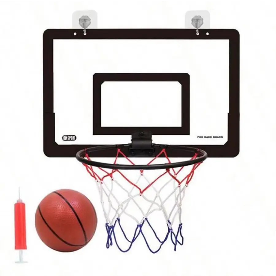 Wall Mounted Basketball Hoop, 1 Set Basketball Backboard with Ball & Pump & Accessories, Mini Basketball Hoop, Basketball Shooting Toy, Indoor Basketball Game, Basketball Equipment