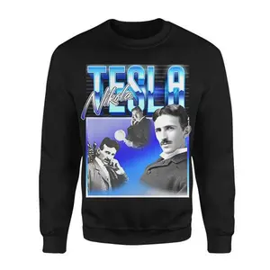 NIKOLA TESLA Sweatshirt, Tesla Sweater For Men, Science & Tech Sweatshirt, Graphic Tesla Print, Vintage Sweatshirt, Retro Preppy Sweatshirt
