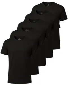 Real Essentials 5 Pack: Men’s Breeze Tech Crew Neck Workout T-Shirts Moisture-Wicking Athletic, Gym Shirts (Big And Tall)