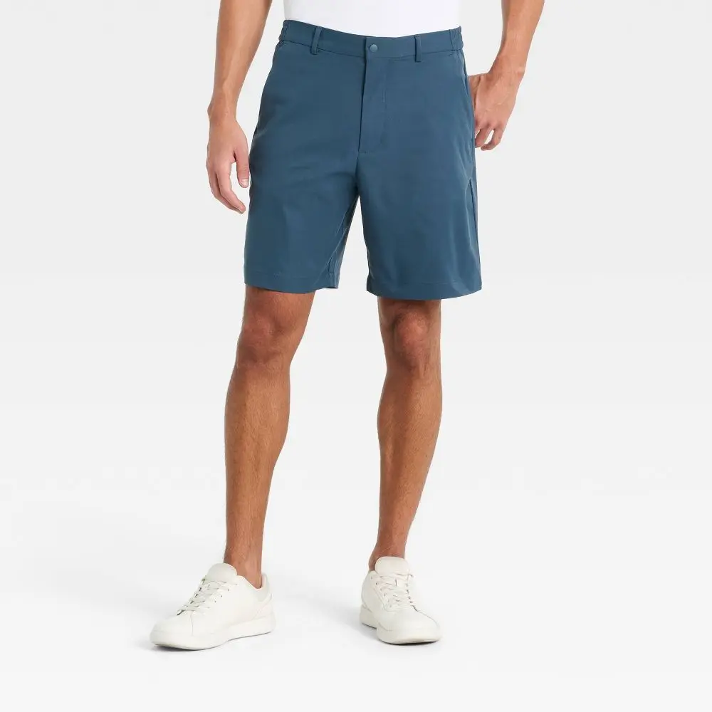 Goodfellow & Co Men's 8" Casual Commuter Shorts - Polyester Garment, Small Size, Zipper Feature, Comfort Design, Comfy