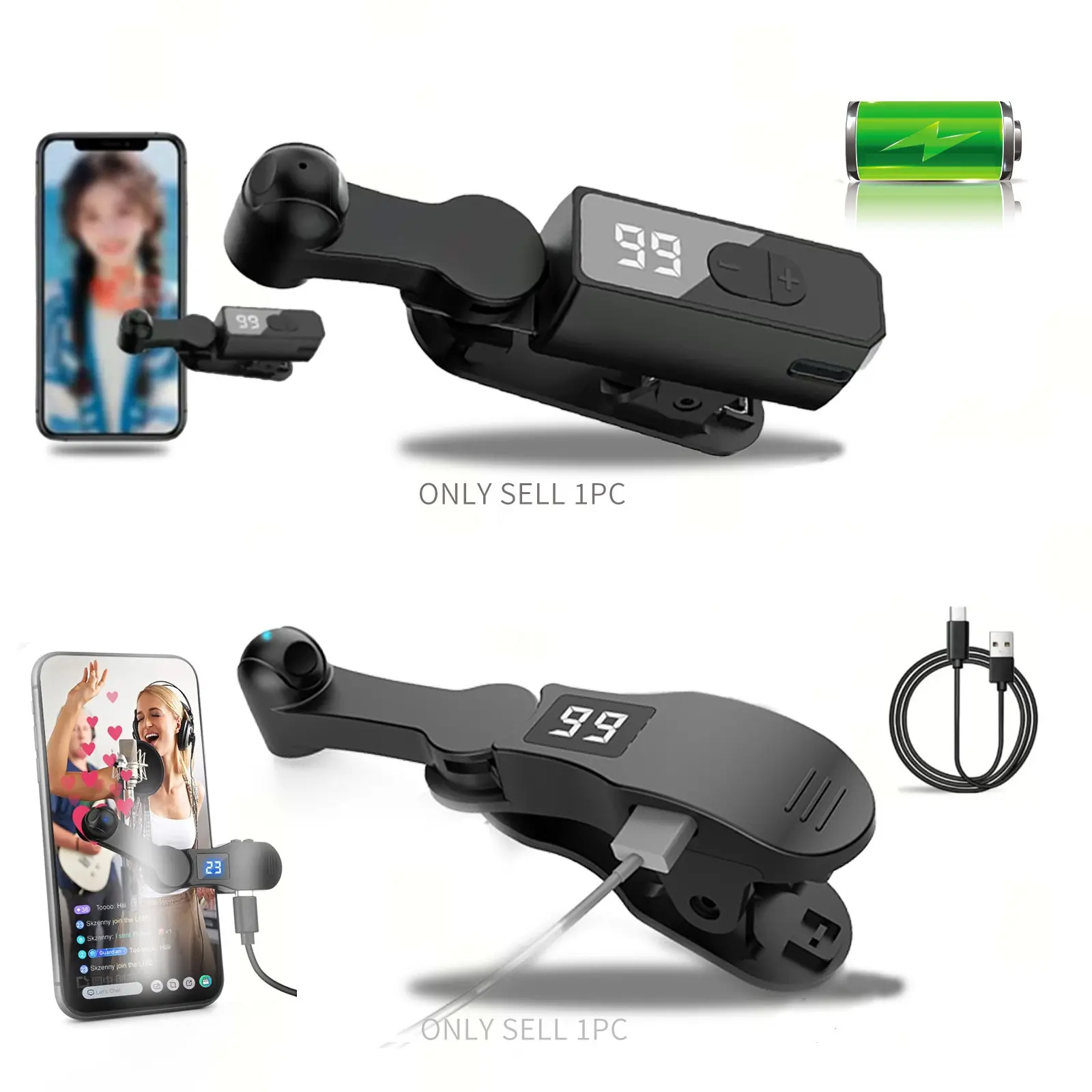 USB Type-C Powered Auto Clicker, Simulate Finger Continuous Clicker, Phone Accessories for Android & iOS, Fast Click Simulation Finger Continuous Click for Gaming, Game Trigger, Console, Mobile Controller, Phone Game Controller, Trigger Speed Control