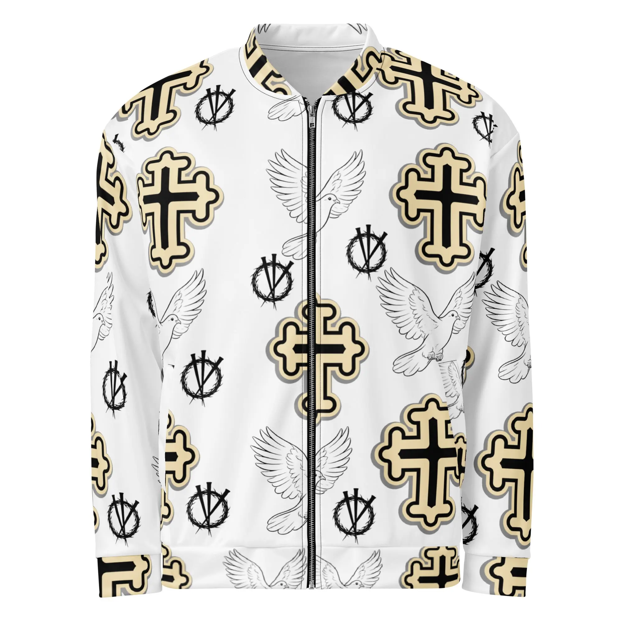 GOD 1ST DOVE & CROSS Unisex Bomber Jacket