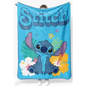 Jay Franco Disney Lilo and Stitch in the Tropics Plush Throw Blanket