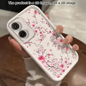 Blossoming Cherry Dreams2D Pattern Phone Case suitable for Motorola Moto G54 G86 G85 G84 Edge70 60 Fusion Stylus Moto Series(G04-G75 E13-E32 Edge40Neo Pro-50 Fusion)4G 5G Full Camera Protection Shockproof Slim Cover Smartphone Casing Phone Protector