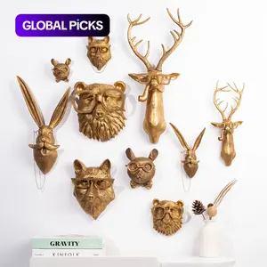 Animal Head Wall Decor, 1 Count Creative Resin Animal Head Wall-Mounted Decor, Wall Hanging Decor, Wall Art Hanging, Wall Decoration for Home Living Room and Bedroom #GLOBAL PICKS