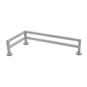 Fence Style, L-Shaped Fingerboard Rail, 11" Long - Steel Construction - Grey Mist