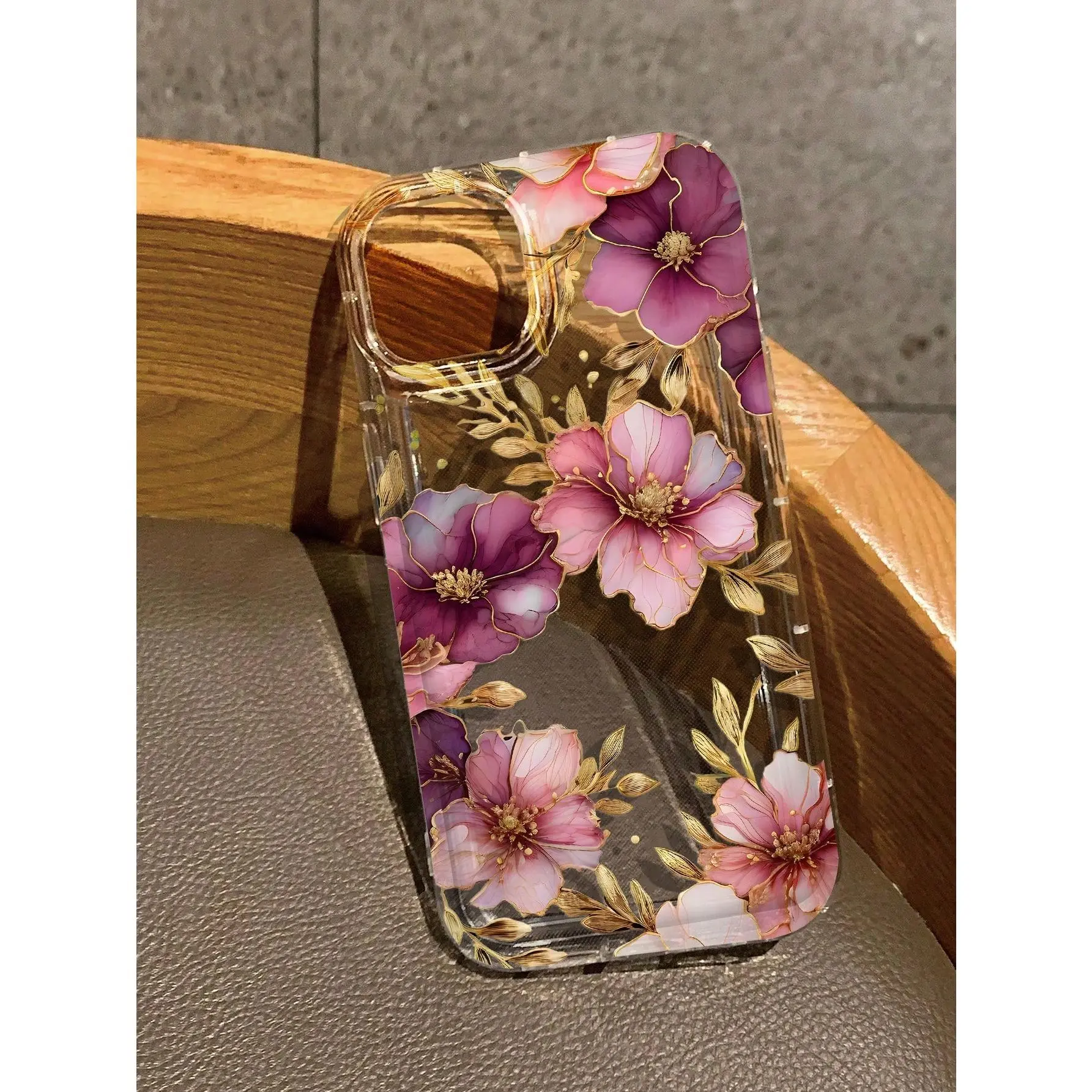 Peony flower pattern curled wave phone case, compatible with Apple iPhone 16/11/12/13/14/15/17/X/XS/XS Max, gentle style, a gift for friends, family, and yourself, Cover, Screen Protector, Accessories, Smartphone