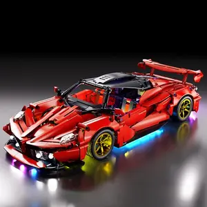 Dream Red Racing Car: RC Supercar Building Blocks Set. The Perfect Birthday & Holiday Gift for Boys and Car Enthusiasts. High-Tech Educational Toy & Room Decor