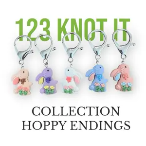 Hoppy Endings - set of 5 large clasp stitch markers for crocheting