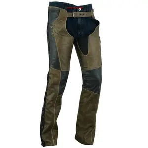 DANIEL SMART Wild Wind Women's Leather Chaps - Motorcycle Protective Trousers for Automotive Riding Use