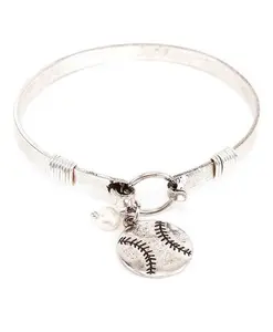 Silver Baseball Wire Bracelet