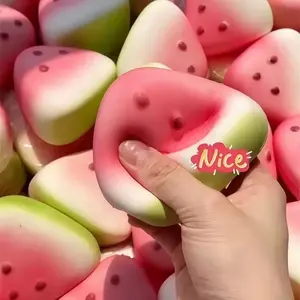 Cute Strawberry Watermelon Stress Relief Toy, Soft Squeeze Anxiety Toy for Kids and Adults, Kawaii Squishies, Slow Rebound Squishies, Asmr Desk Decor Gift, Satisfying Pressure Release