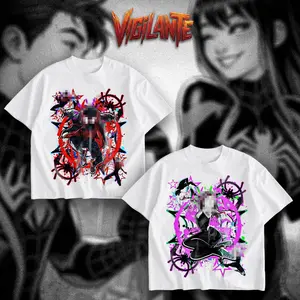 [VIGILANTE] Spider Love Heavy Cotton T-Shirt For Comic Fans Menswear Geek Outfit Graphic Tee DTG Breathable Print