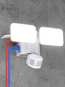 LEONLITE 28W LED Security Light with GFCI Outlets, Motion Sensor & Dusk to Dawn Flood Lights Outdoor (5000K Daylight)