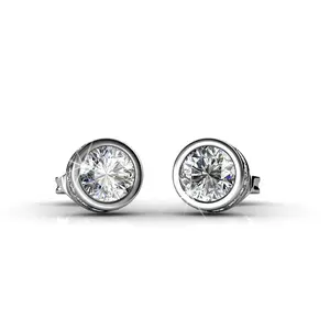 7mm Cubic zirconia Stud Earrings for Men Unisex S925 Sterling Silver Gold Plated Round Cut Diamond Earrings ,Luxury Hip Hop Jewelry Iced Out Ear Piercing Gift for Him rings Surgical Steel Set