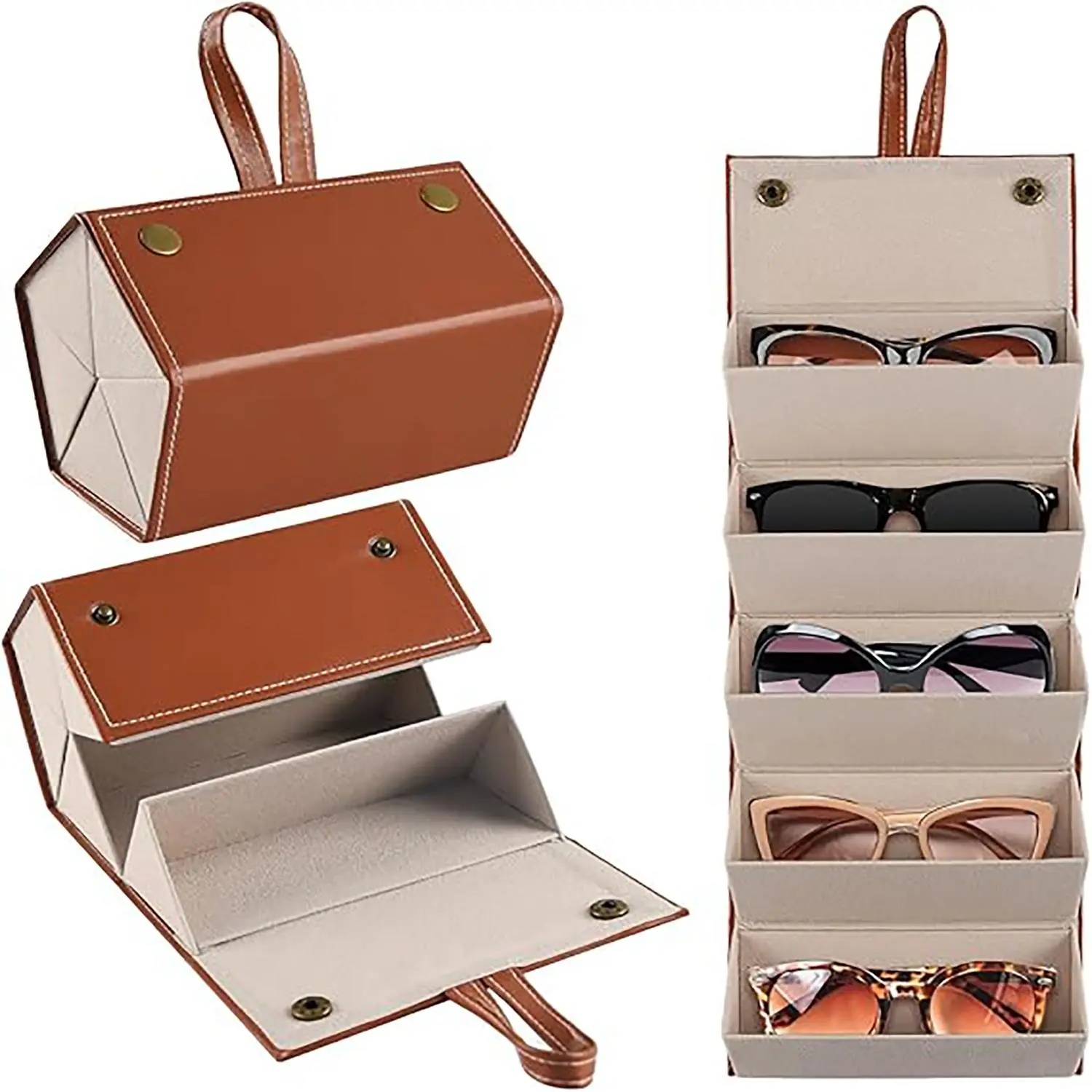 Multi-compartment glasses case, myopia glasses, sunglasses storage box, folding sunglasses storage box, Portable Sunglasses Organizer