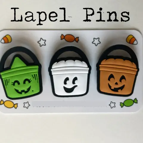 Boo Bucket PVC Lapel Pins