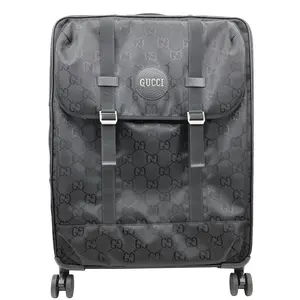 Pre-owned GUCCI Monogram Econyl Nylon and Leather travel bags Off The Grid Monogram Econyl Nylon Trolley Bag Black 674231