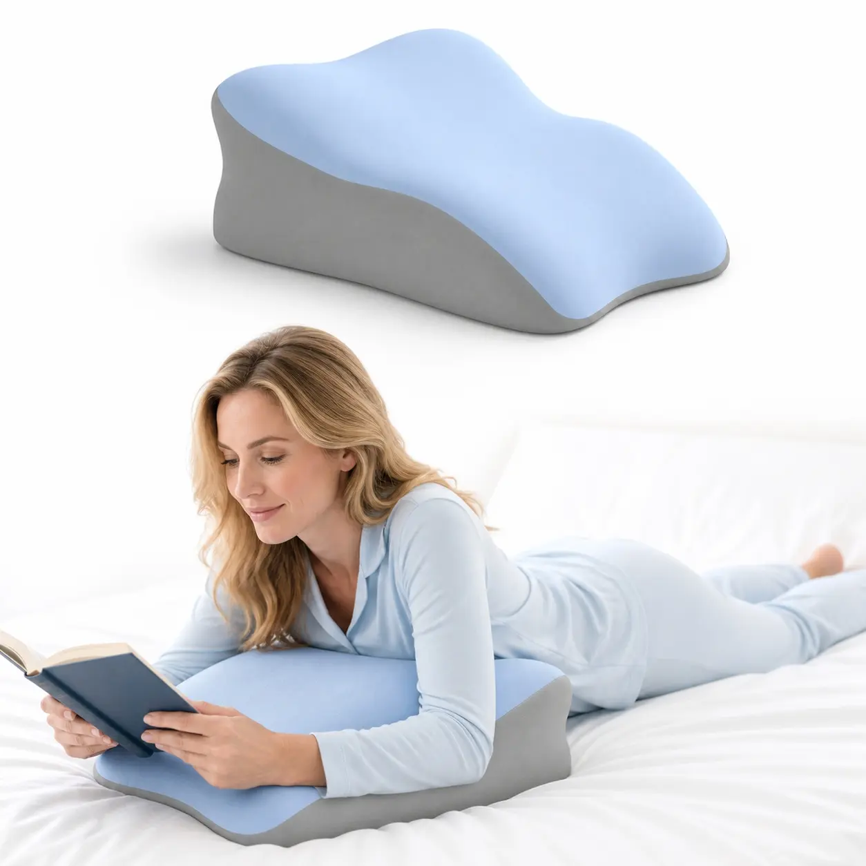 Cooling Memory Foam Body Pillow for Adults, Ergonomic Full Body Support for Side Sleepers, Pregnancy, Couples, Sleeping, Lounging and Reading, with Removable Washable Ice Silk Cover