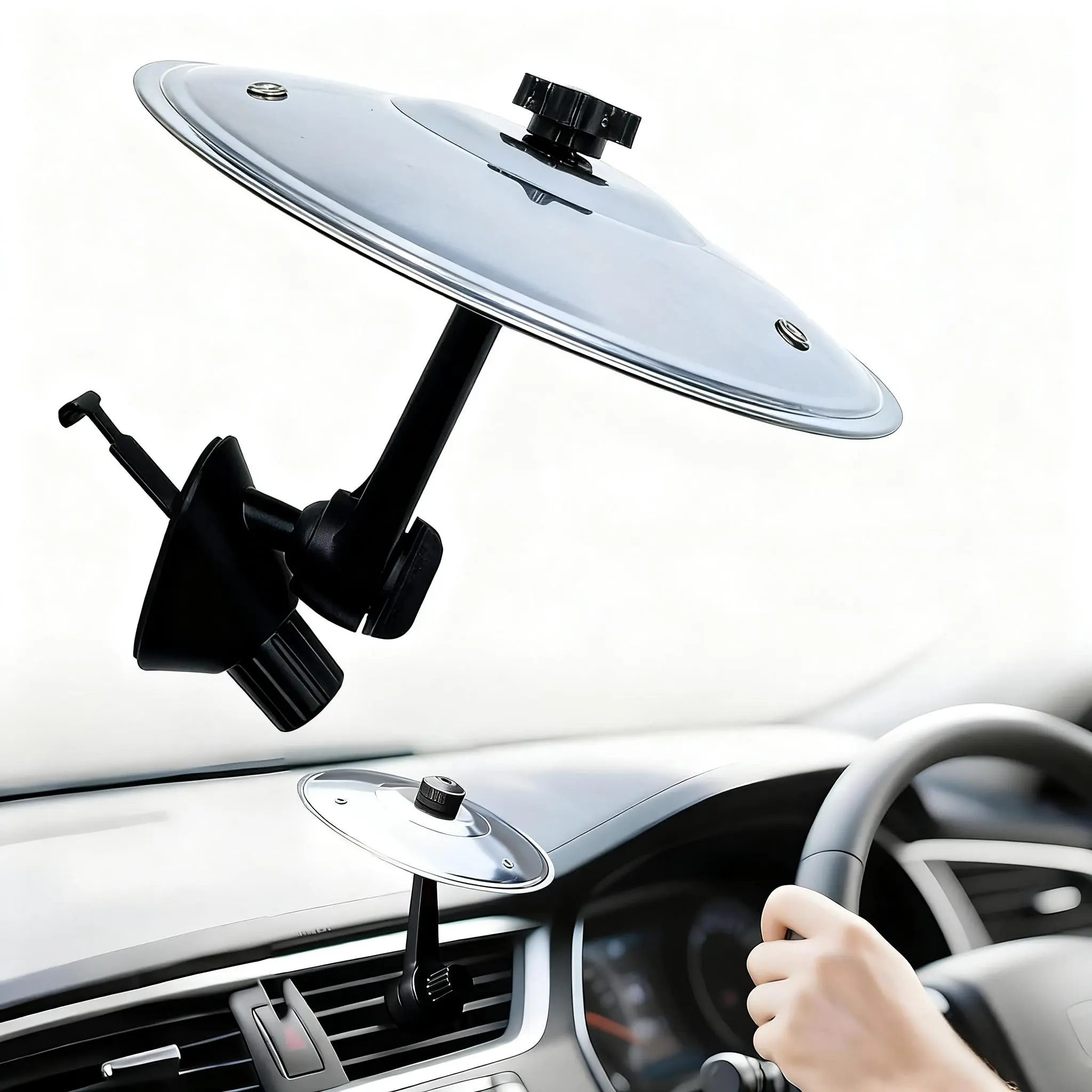 Car Crash Cymbal, Upgraded Professional Fun, Playful Rock and Jazz in the Car-Portable Installation Suitable for All Vehicle Models, silver