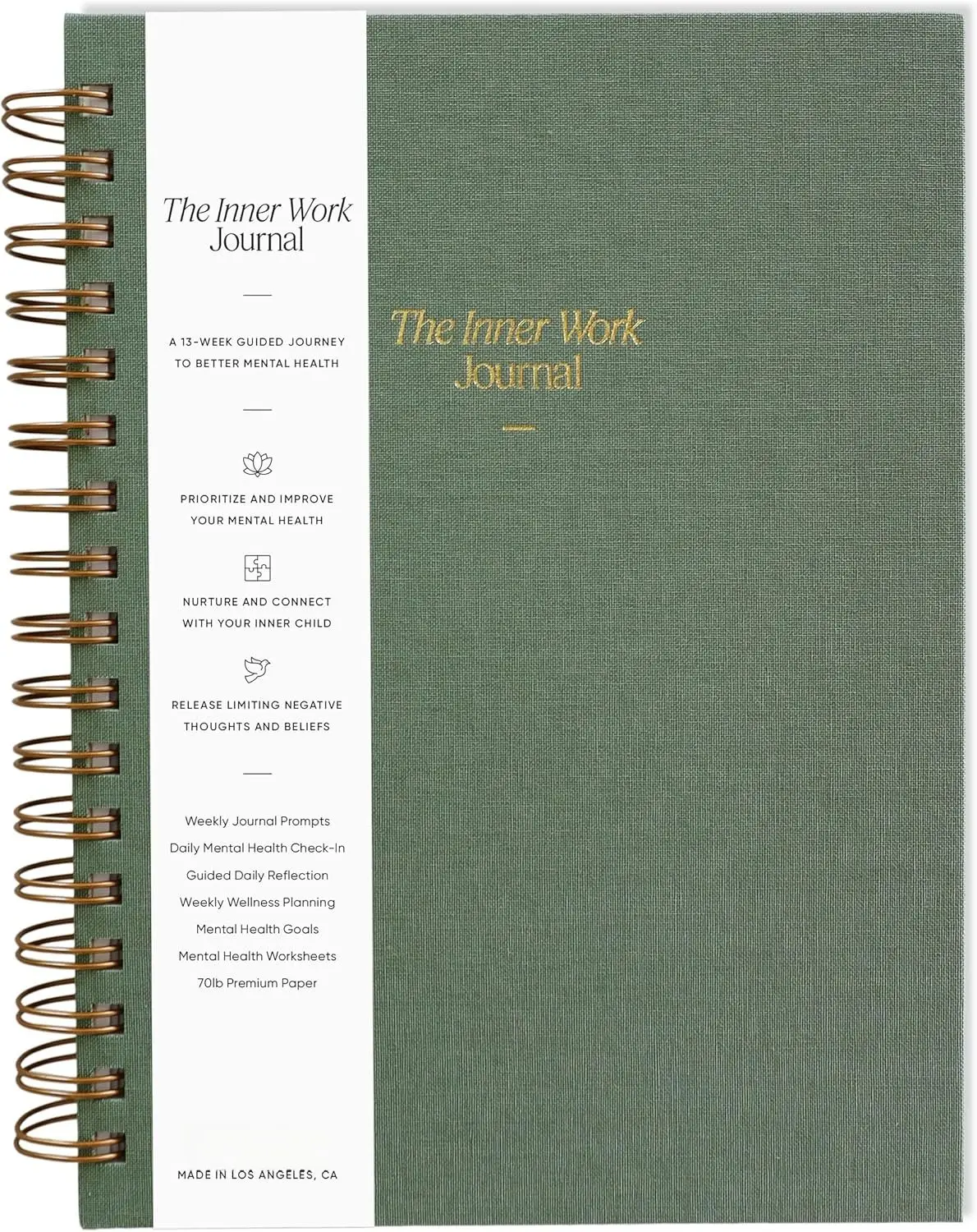 The Inner Work Journal: Mental  Journal for Men & Women With Prompts - Guided CBT Journal for , Depression, Mindfulness, Reflection, and   (Sage)