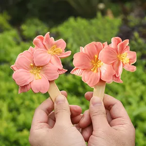 Creative Cherry Blossom Popsicle Mold Set, Flower Shapes Silicone Ice Pop Mold With 10 Wooden Sticks, Reusable Ice Cream Molds, Chocolate Fondant Moon Cake Mold, Summer Stuff, Kitchen Gadgets