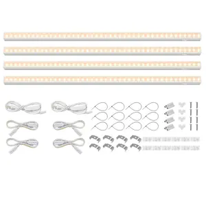 Barrina T5 Grow Lights, Full Spectrum, 2FT, 40W (4 x 10W, 250W Equivalent) for Indoor Plants, Greenhouse, Plug and Play, Yellow, 4 Packs