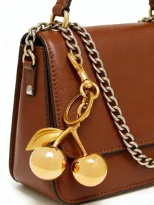 Gentle style, fashionable and exquisite simulation fruit cherry shaped bag decoration, Bag Charms, retro elegant texture, simple and atmospheric versatile pendant, can also be used as a keychain, can be given to friends