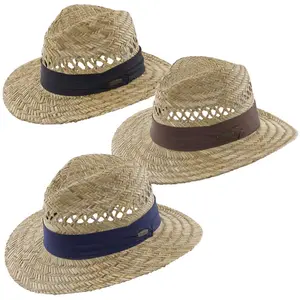 212 MAIN Casual Outdoor Sun Hat - Panama Jack 8109742, Lightweight Rush Straw, 1 Size, Assorted Colors, Pack of 12
