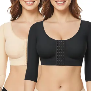 Arm Shaper for Women Fajas Post Surgery Compression Sleeves Front Closure Bra Arm Lipo Shapewear Tops