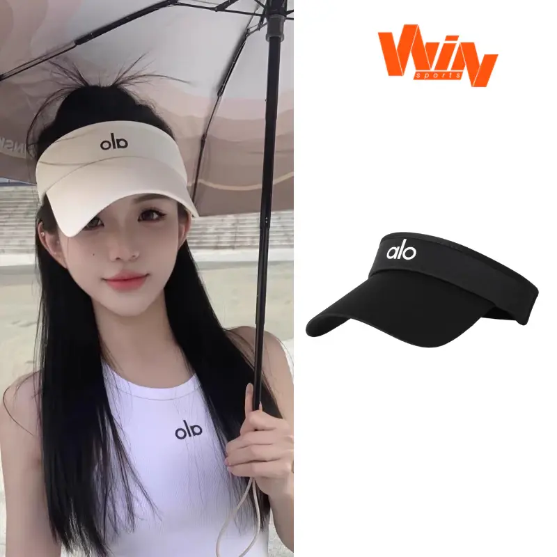 Women's Athletic Sun Visor Hat - Adjustable Open Top Cap for Tennis, Golf & Running, Black White Pink Sun Visor Hat for Women