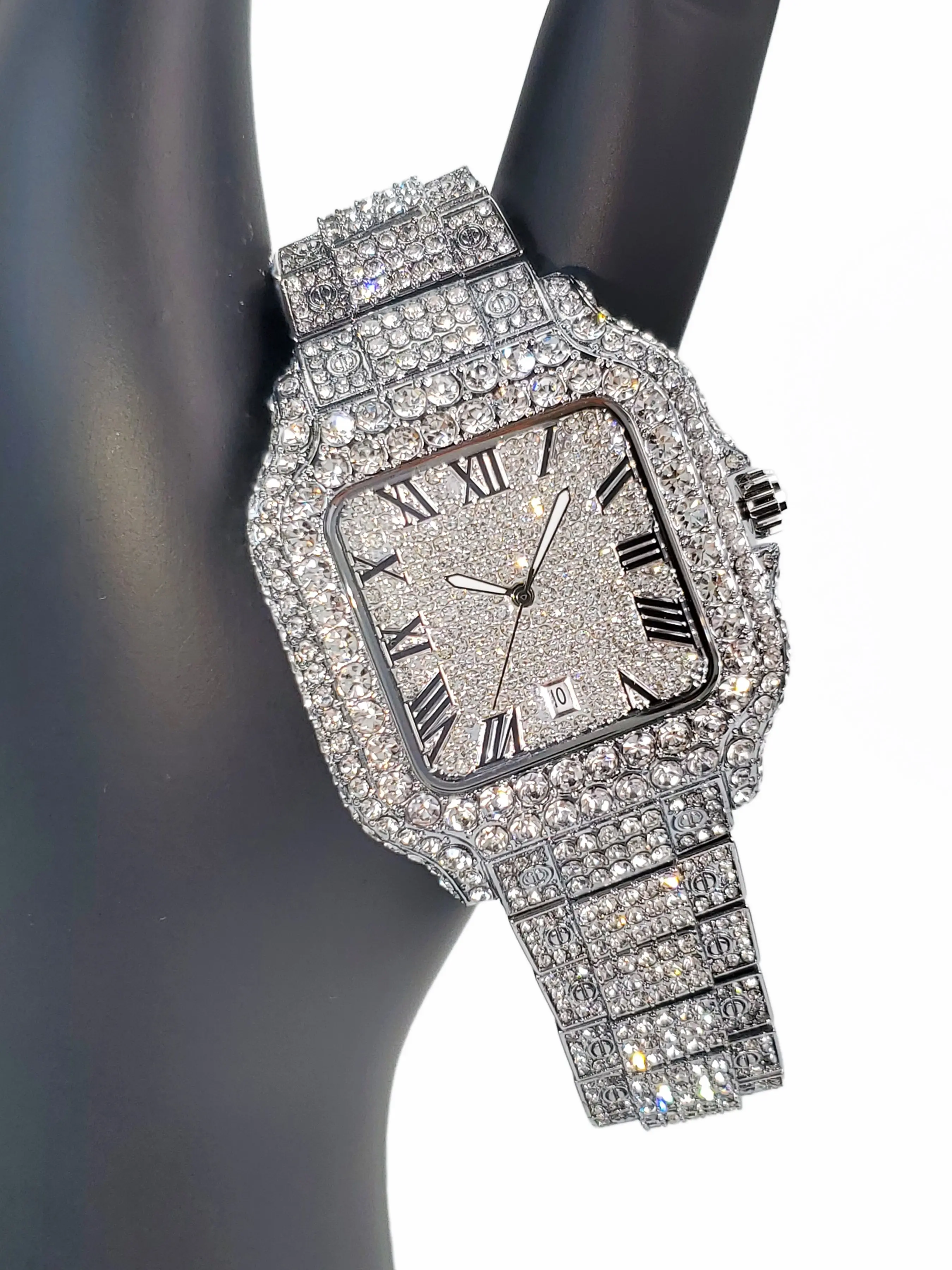 Men's Analog Quartz Movement Wristwatch with Calendar and Luminous Hands, Street Style Analog-Digital Dial, Square Face, Alloy Case, All Seasons