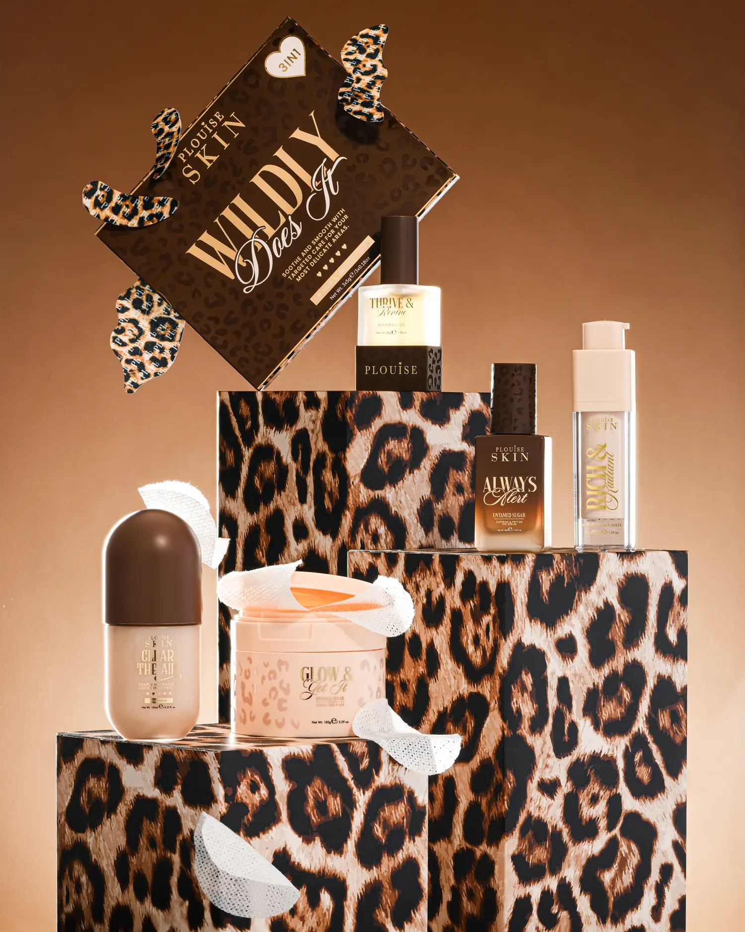 P.Louise Cheetah Soft Savage Refresh & Renew Skincare Set