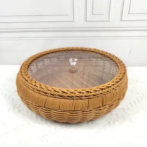 Transparent lid storage basket, Versatile Organizer for Home & Outdoor Events, Perfect for Holidays & Special Occasions